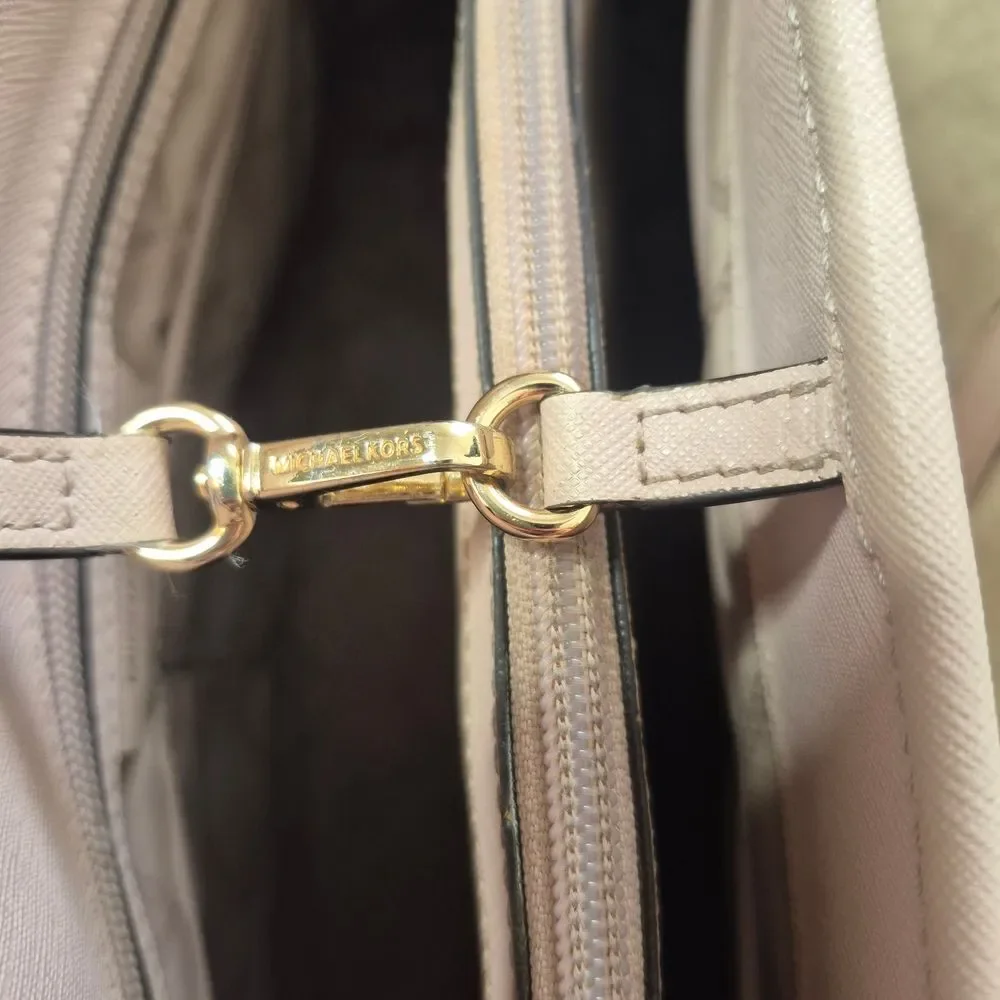 Michael Kors Shania Jet Set Travel Tote Bag Chain Link Blush Pink